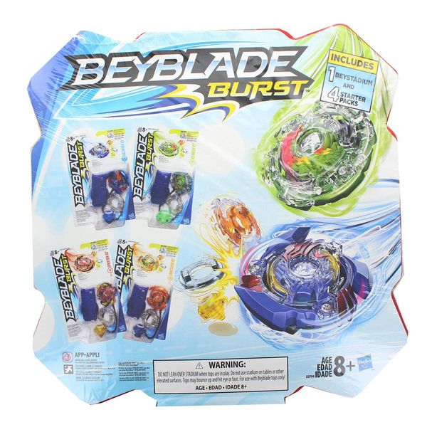 Hasbro Beyblade Burst Stadium Bundle | Beystadium and 4 Starter Packs