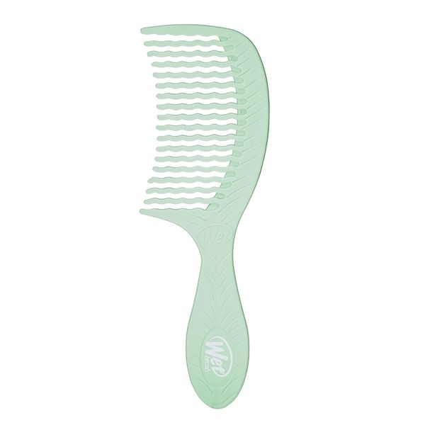 Wet Brush Go Green Tea Tree Oil Infused Treatment Comb - Wide Tooth Hair Detangler with WaveTooth Design that Gently and Glides Through Tangles - No Split Ends and No Damage - 100% Plant-Based Plastic