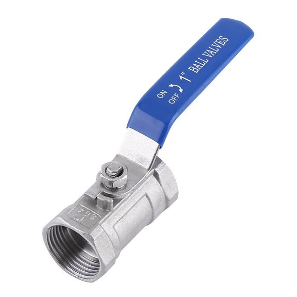 Walfront SS304 Stainless Steel Ball Valve Lever 1000PSI BSP Female Thread 1"