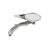 V-twin Manufacturing Spike Oval Mirror With Billet Skull Stem Chrome