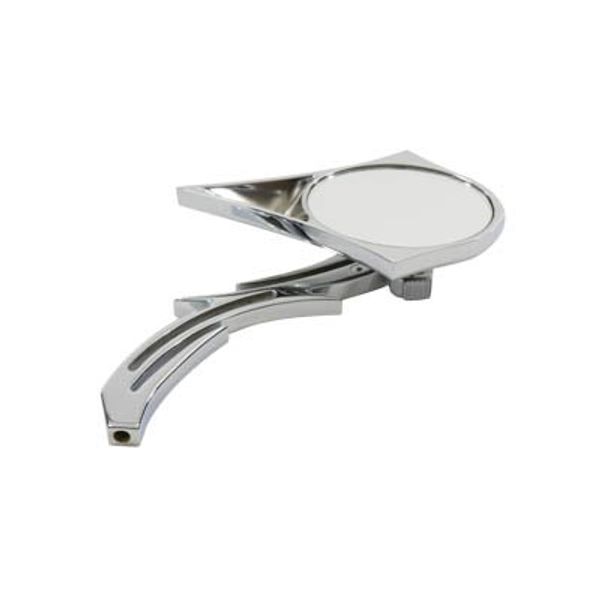 V-twin Manufacturing Spike Oval Mirror With Billet Skull Stem Chrome