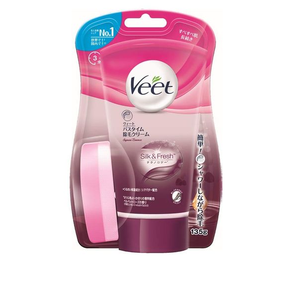 Veet Supplement, Essence, Bath Time, Hair Removal Cream, 4.6 oz (135 g), Moisturizing Ingredients, Firm Hair Removal, Unwanted Hair Care, For Shower Time (Quasi-Drug)