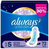 Always Ultra Thin Overnight Pads with Wings, 72 ct.