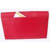 Travel Document Wallet - Soft Leather - Lockable (Red), 22x14.5x2cm