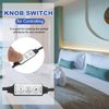 sourcing map LED Strip Dimmer, DC 5V 6A Brightness Adjustable Controller Lamp Button Switch with USB Connectors for Single Color Strips, Dynamic Mode Black