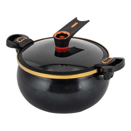 Micro Pressure Cooke, Non-Stick Pot, 8L/8.45Qt Multi-Function Micro Pressure Cooking Pot for Open Fire, Induction Cooker, Electric Stove, Gas Stove (BLACK)