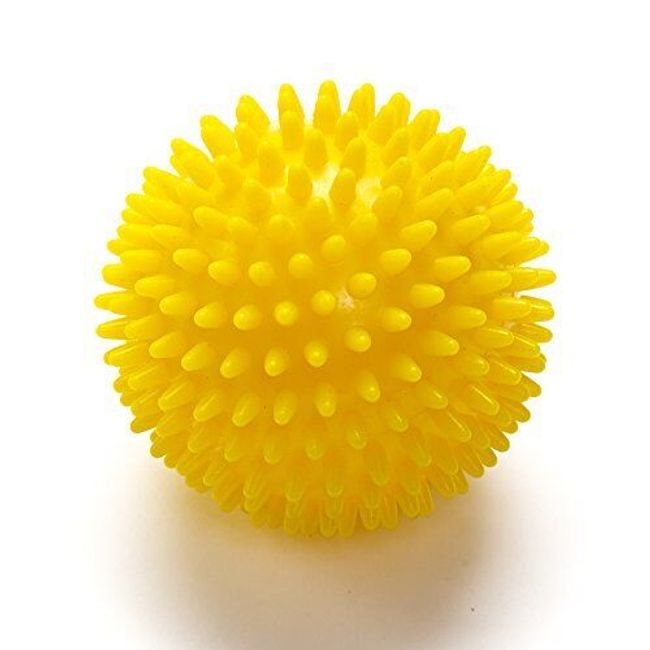 Black Mountain Products Deep Tissue Massage Ball with Spikes, Yellow