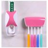Automatic Toothbrush Dispenser Wall Mount Toothpaste Squeezer Toothbrush Pink