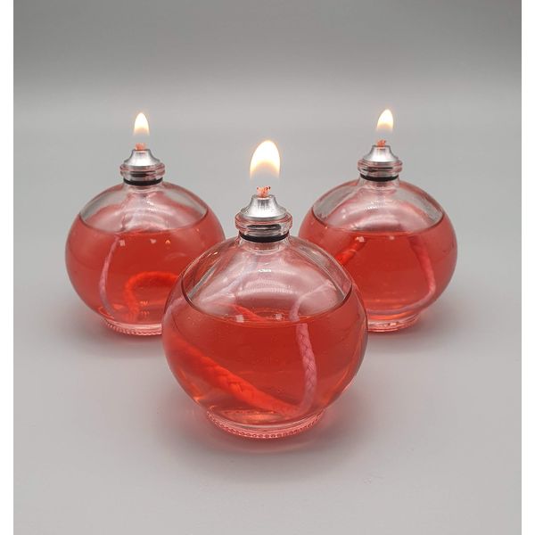 CLEARCRAFT 3 x Micro Ball Indoor Oil Lamp Candle Burner For Use With Sootless Odourless Lamp Oil