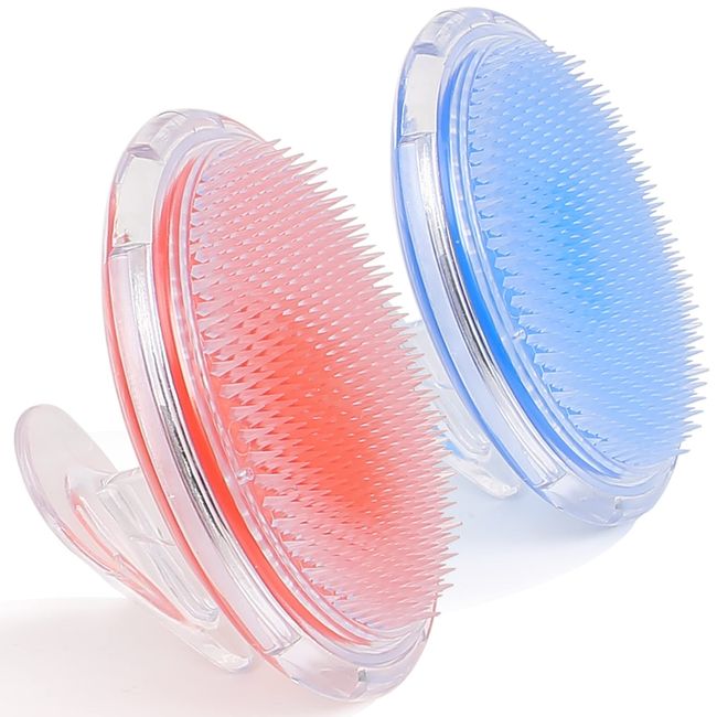 Aonee 2 Pack Exfoliating Brush, Body Scrubber, Exfoliating Scrubber to Treat and Prevent Razor Bumps and Ingrown Hairs, Massage Shower Brush, Silky Smooth Skin Solution for Men and Women, Blue Orange