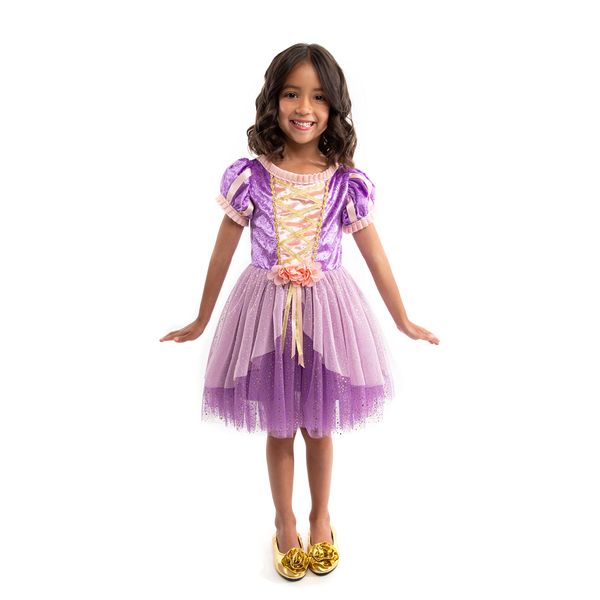 Little Adventures Rapunzel Princess Party Dress - Machine Washable Child Pretend Play Costume Outfit with No Glitter (2XL Age 9-11)