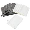 PHOGARY 10 Pack Microfiber Body Wash Mitts, Soft Face Mitten, Bath Spa Cloth, Reusable Makeup Remover Mitt Gloves, European Style Wash Cloth,6×8inch, White and Grey