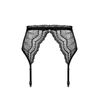 Obsessive Feminine lace garter belt, black, L-XL