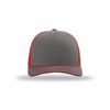 Richardson 112 Trucker OSFA Baseball Hat Ball Cap, Charcoal/Red