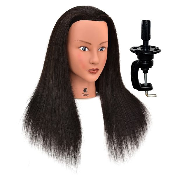 HairZtar Human Hair 18 " Mannequin Head Hairdresser Training Head Manikin Cosmetology Head - CASEY +C