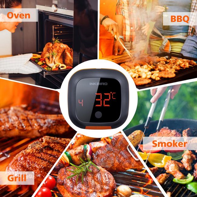 Inkbird Digital BBQ Thermometer WiFi IBBQ-4T Grill Oven Smoker USB Rechargeable