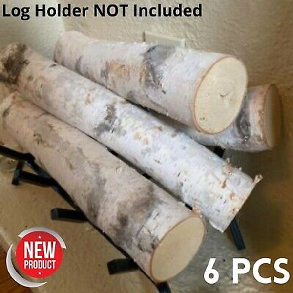 White Birch Logs for Summer Fireplace Basket Rustic Home Living Room Decor Wood