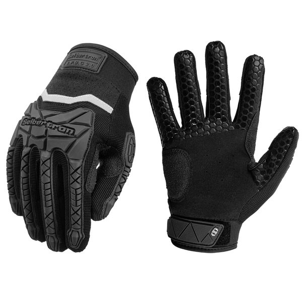 Seibertron S.P.B.G 2.0 Baseball/Softball Batting Super Grip and Protective Gloves Adult Black S