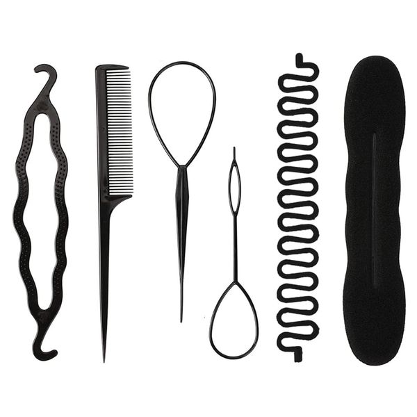 EODKSE 6-teiliges Frisur-Set: Zubehör für unterschiedliche Haarstyles, Duttkissen, Flechthilfe, DIY-Haarstyling, Magie-Hair-Accessories und Friseur-Zubehör für Mädchen und Frauen,