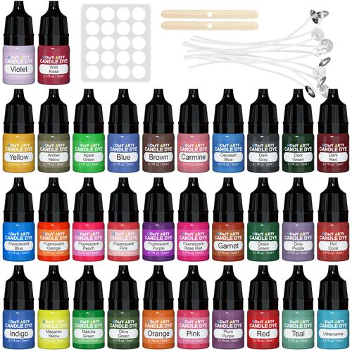 Candle Dye - 32 Colors Candle Wax Dye, Highly Concentrated Candle Color Dye, Oil-Based Liquid Candle Dye for Soy Wax, Candle Making - 5ml Each