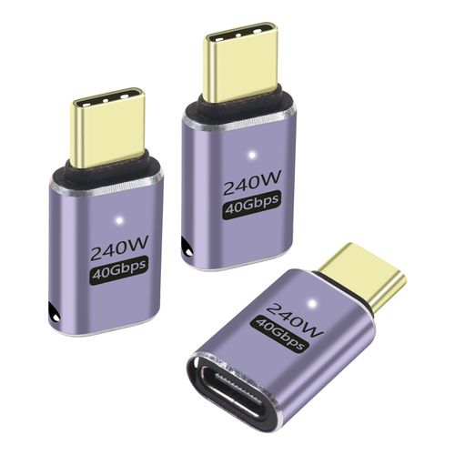 3Pcs USB C Adapter 240W Type C Male to Female Extender Connector 40Gbps USB Type C Extension Adapter for Laptop Tablet Phone