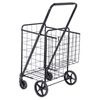 Folding Shopping Cart Swivel Wheels w/Extra Back Basket Laundry Carts Versatile