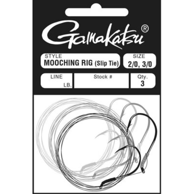 Gamakatsu Slip Tie Mooching Rig 5/0, 6/0 Hooks (Nickel, 40-Pounds ...
