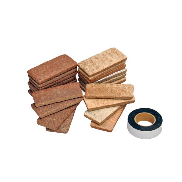 Sakai Sangyo Karukaru Brick Tiles (20 Sheets), Approx. 1.8 x 3.7 x 0.4 inches (4.5 x 9.5 x 1 cm), Foamed Porcelain Tile Double-Sided Tape, DIY, Easy to Apply, Easy Remake, Made in Japan