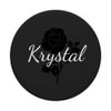 Krystal - Floral Black Rose Gray Personalized First Name PopSockets Standard PopGrip