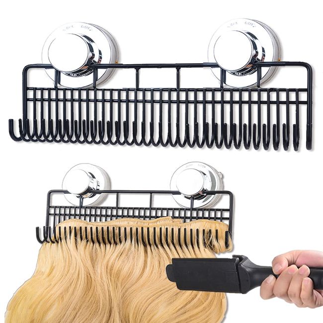 SOGOO Hair Extension Holder and Hanger Metal Hair Styling Tool and Extension Caddy for Washing, Coloring and Blow-Drying of Weft, Clip-In, Tape-In Hair Extensions(Long Size)