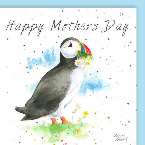 Puffin Mother's Day Quality Blank Greetings Card