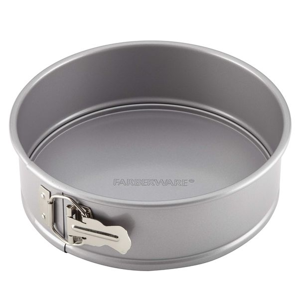 Farberware Nonstick Bakeware Springform Baking Pan / Nonstick Springform Cake Pan / Nonstick Cheesecake Pan, Round - 9 Inch, Gray