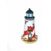 Christmas Theme Lighthouse, 4.2" Holiday Beach Lighthouse, Red-White Striped 