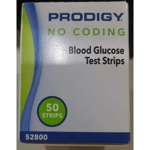 Prodigy No Coding Blood Glucose Test Strips - 50 strips, Pack of 2