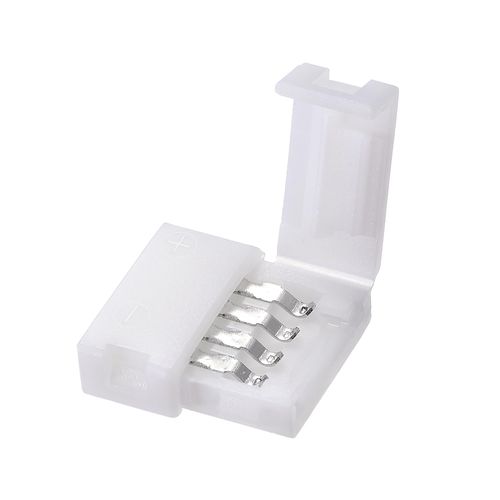 Hustery 5050 3528 RGB LED Light Strip Connectors 4-Pin 10mm Wide Solderless Strip to Strip Jumper Extension Wire Angle Connector Compatible with Kitchen Cabinet Bedroom DIY LED Strip Project Lighting
