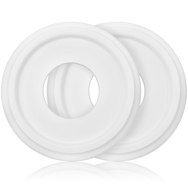 Canomo 2 Packs Molded Polyurethane Ceiling Medallion Chandelier Medallion for Light Fixtures and Ceiling Fans, 10"OD x 4"ID, Matte White