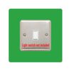 Single Light Switch Surround | Square | Acrylic Back Panel or Finger Plate | Plug, Font Colour:Light Green