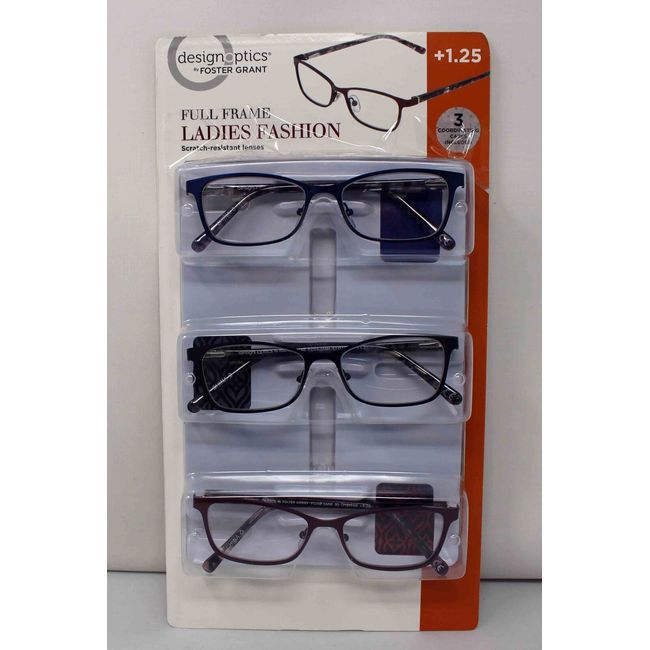 DesignOptics by Foster Grant Full Frame Ladies Fashion Classic Lenses +1.25