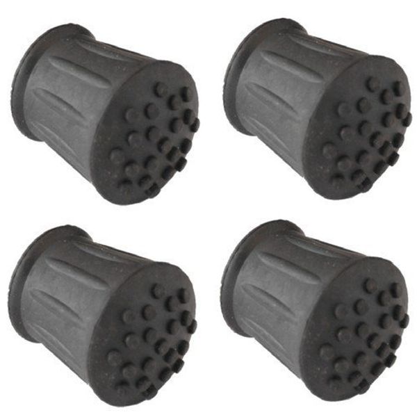 4 x 12 mm Rubber Ferrules For Walking Sticks, Sticks Crutches – Black