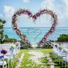 Wedding Arch Stand White Heart Shape Double Layers Wedding Backdrop Stand Metal
