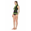 GlideSoul Women's 0.5 MM FRONT ZIP LONG TOP Black/ Lemon Small
