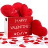 Wlicon Valentine's Day Mini Crate, Fabric Heart Pillows, Table Centrepiece