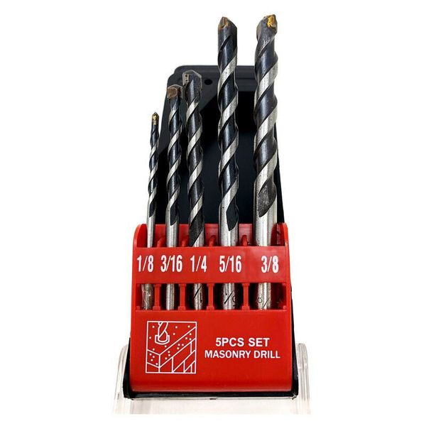 Grip Tight Tools M1247 Masonry Drill Bit Set Reinforced Carbide Tip Oxidized