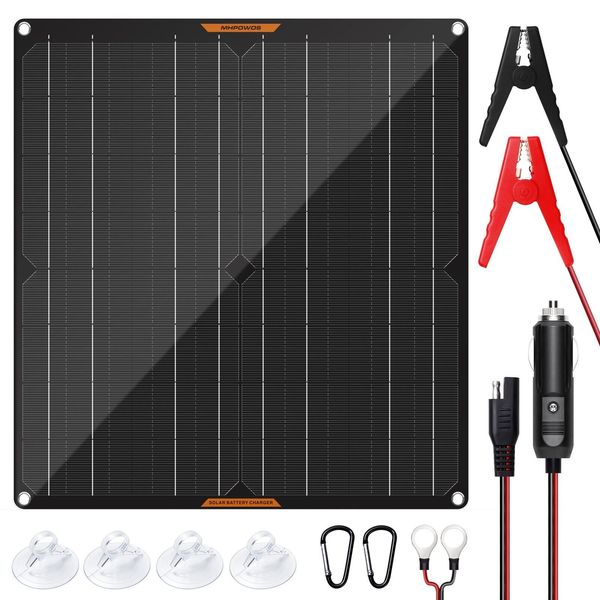 MHPOWOS 20W Solar Battery Charger Maintainer 12V Solar Panel Kit Car Motorcycle