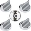 Whirlpool Range Burner Knob Set - 5 Stainless Steel Knobs with Reinforced Design
