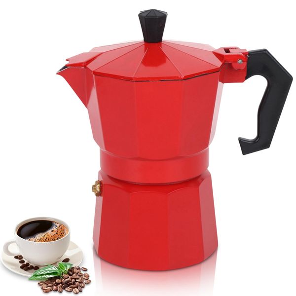 Stovetop Espresso Maker,Moka Pot,6 Cup/300ml Italian Coffee Maker,Aluminum Italian Coffee Machine Maker 6 Cup Induction Moka Pot Coffee Percolator Brewing Pot, Makes Delicious Coffee