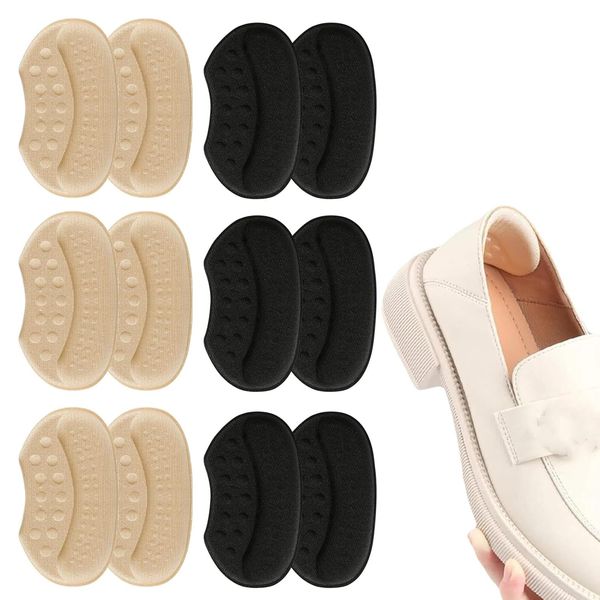 6 Pairs Shoe Heel Pads, Heel Grips for Ladies Shoes Too Big, Silicone Heel Grips, Preventing Too Big Shoe, Heel Cushions for Ladies Shoes,Shoe Heel Grips Blisters Prevention Relieve Pain