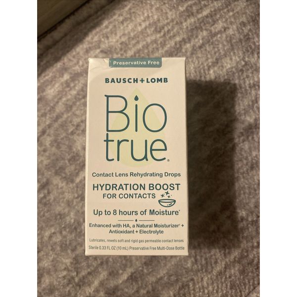 Biotrue Hydration Boost Rehydrating Contact Lens Drops from Bausch +Lomb -New