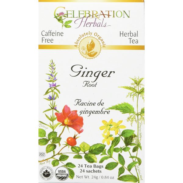 CELEBRATION HERBALS Ginger Root Tea Organic 24 Bag, 0.02 Pound