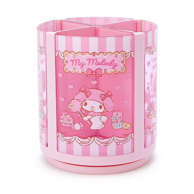 Sanrio 213136 My Melody Pen Stand, Pink, Plastic, My Melody, 360 Degree Rotation, Pen Stand, Pen Holder, Cosmetics, Makeup Brush, Tulle, Pet Character